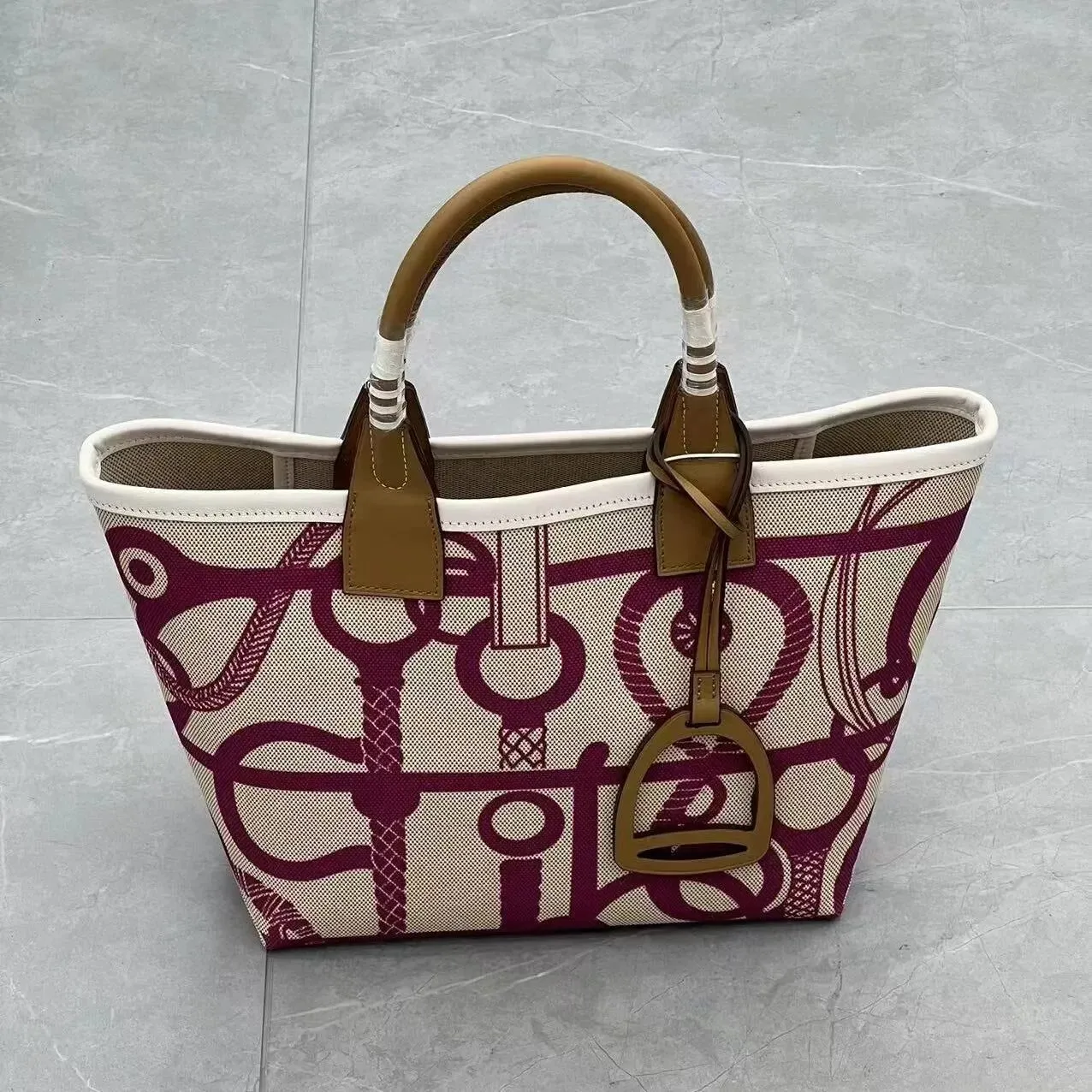 Stylish Large Capacity Leather Canvas Tote Bags