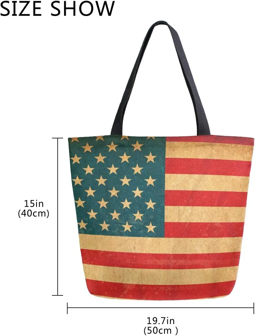 SUABO Tote Bag Kitchen Reusable Grocery Bags Canvas Shopping Bag for Mom's Gift Outdoor