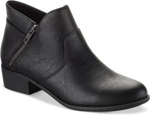 SUN STONE Womens Adelinee Faux Leather Ankle Boots Black 8 Medium (B,M)