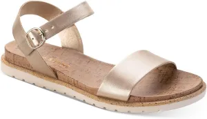 SUN STONE Womens Mattie Faux Leather Slingback Sandals Gold 9.5 Medium (B,M)