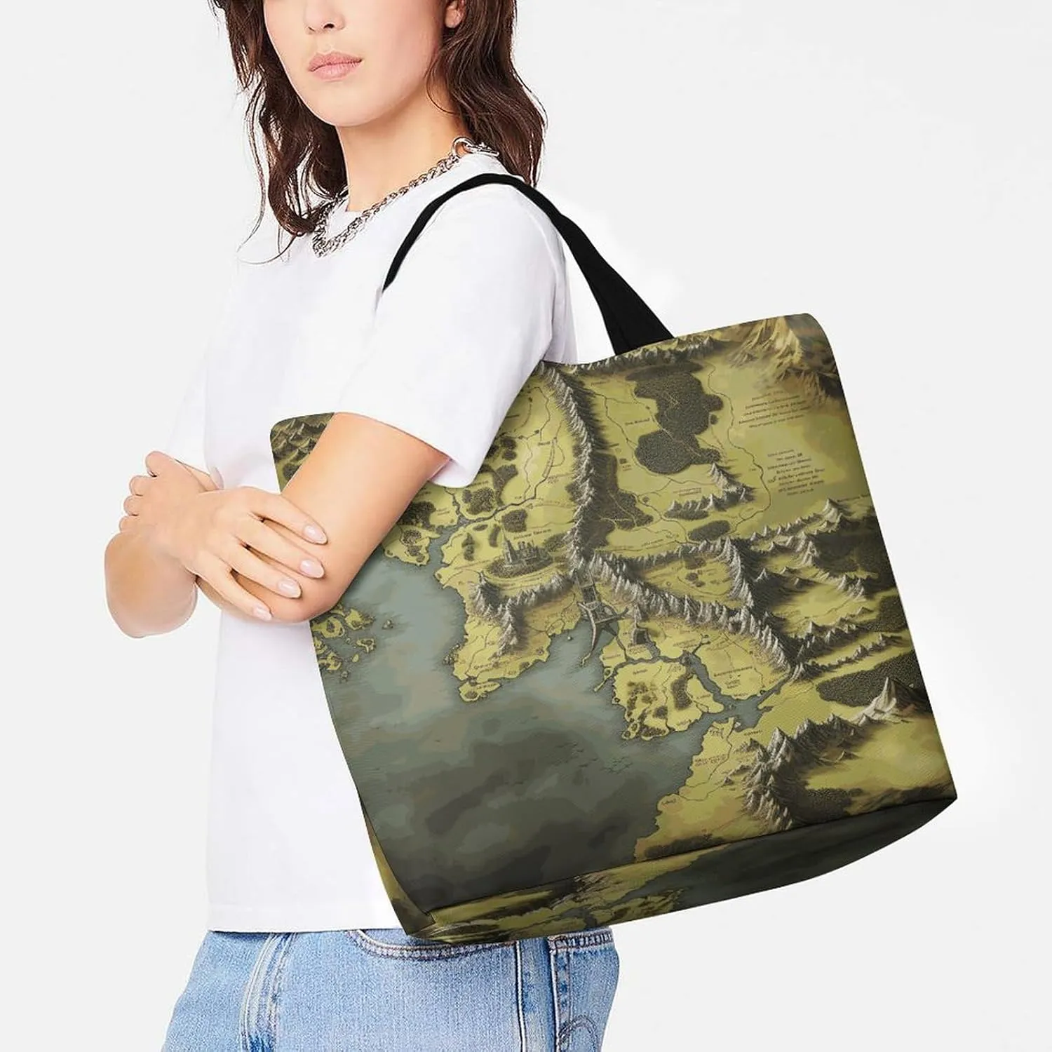 Sunrise on The Lake Tote Bag for Women Reusable Grocery Shoulder Bags Shopping Bag for Travel, Groceries