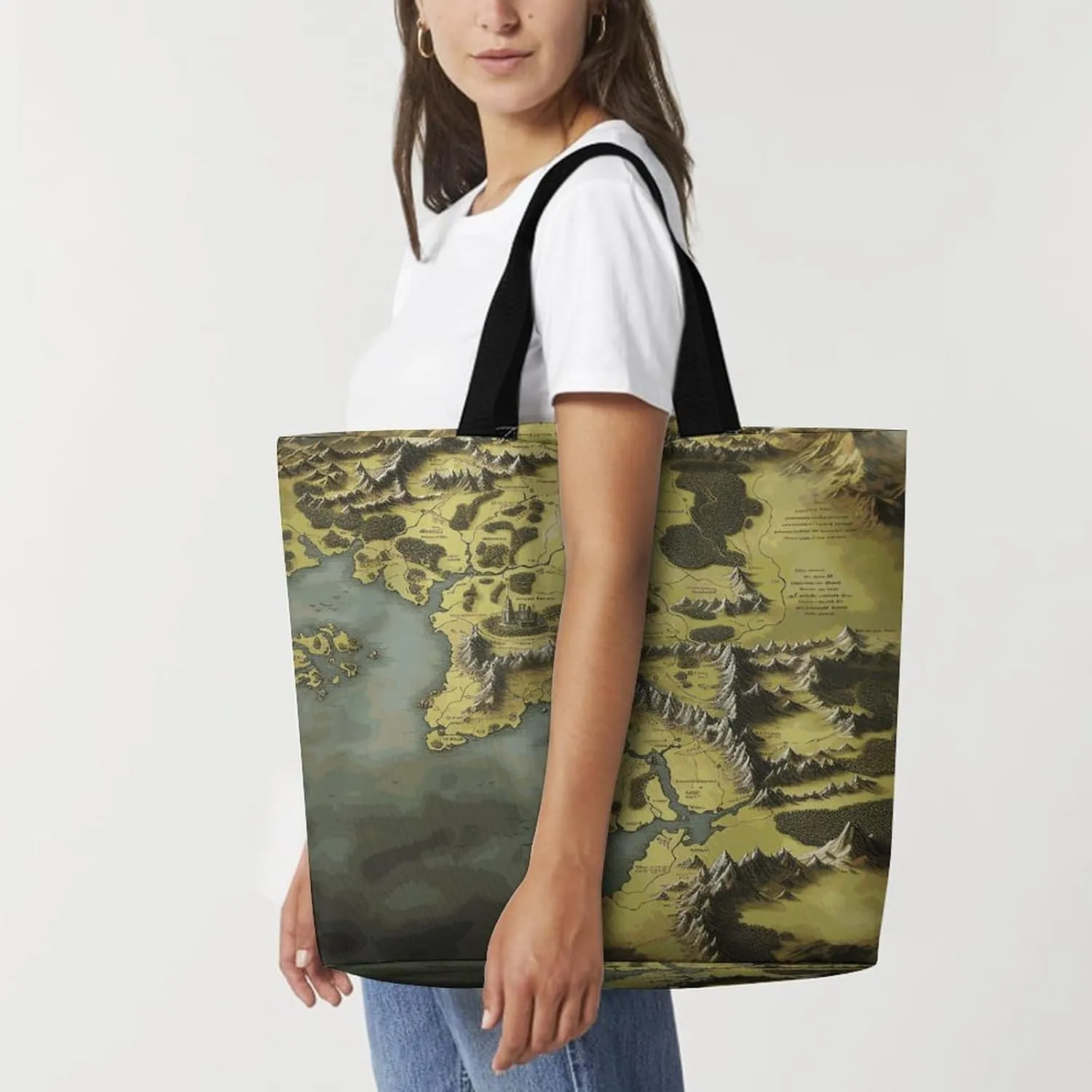 Sunrise on The Lake Tote Bag for Women Reusable Grocery Shoulder Bags Shopping Bag for Travel, Groceries