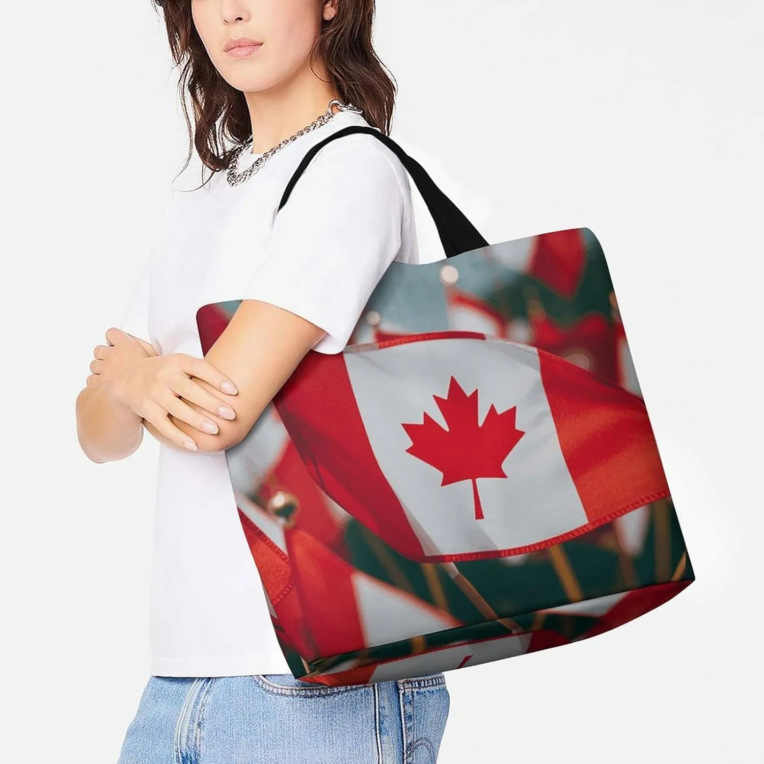 Sunset Dolphin Tote Bag for Women Reusable Grocery Shoulder Bags Shopping Bag for Travel, Groceries