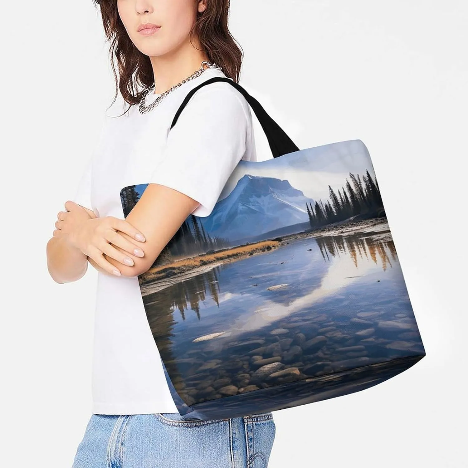 Sunset in Budapest Tote Bag for Women Reusable Grocery Shoulder Bag Shopping Bags for Travel, Groceries