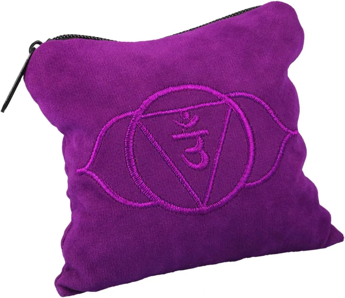 SUNYIK Natural Amethyst Tumbled Chip Stone, Third Eye Chakra Crystal Pillow for Healing Reiki, Sphere Sculpture Figurine Point Display Stand