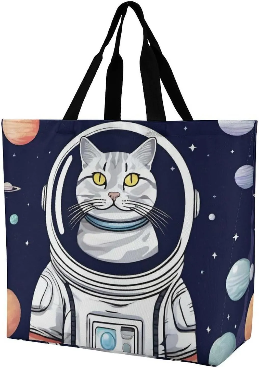 Swimming Dolphin in Blue Sea Tote Bag for Women Reusable Grocery Shoulder Bags Shopping Bag for Travel, Groceries