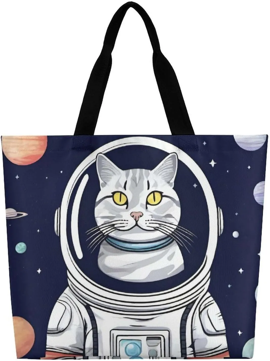 Swimming Dolphin in Blue Sea Tote Bag for Women Reusable Grocery Shoulder Bags Shopping Bag for Travel, Groceries