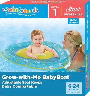 SwimSchool Lil’ Otter Baby Pool Float - 6-24 Months - Infant Swim Float with Splash & Play Activity Center and Safety Seat - Blue