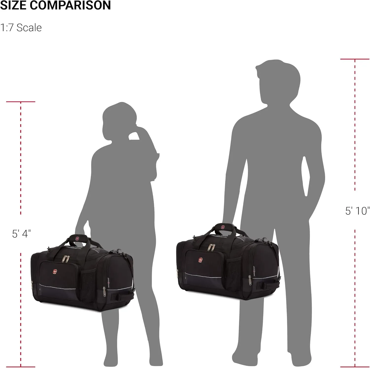SwissGear Apex Duffle Bag for Travel and Gym with Bungee-Cord System