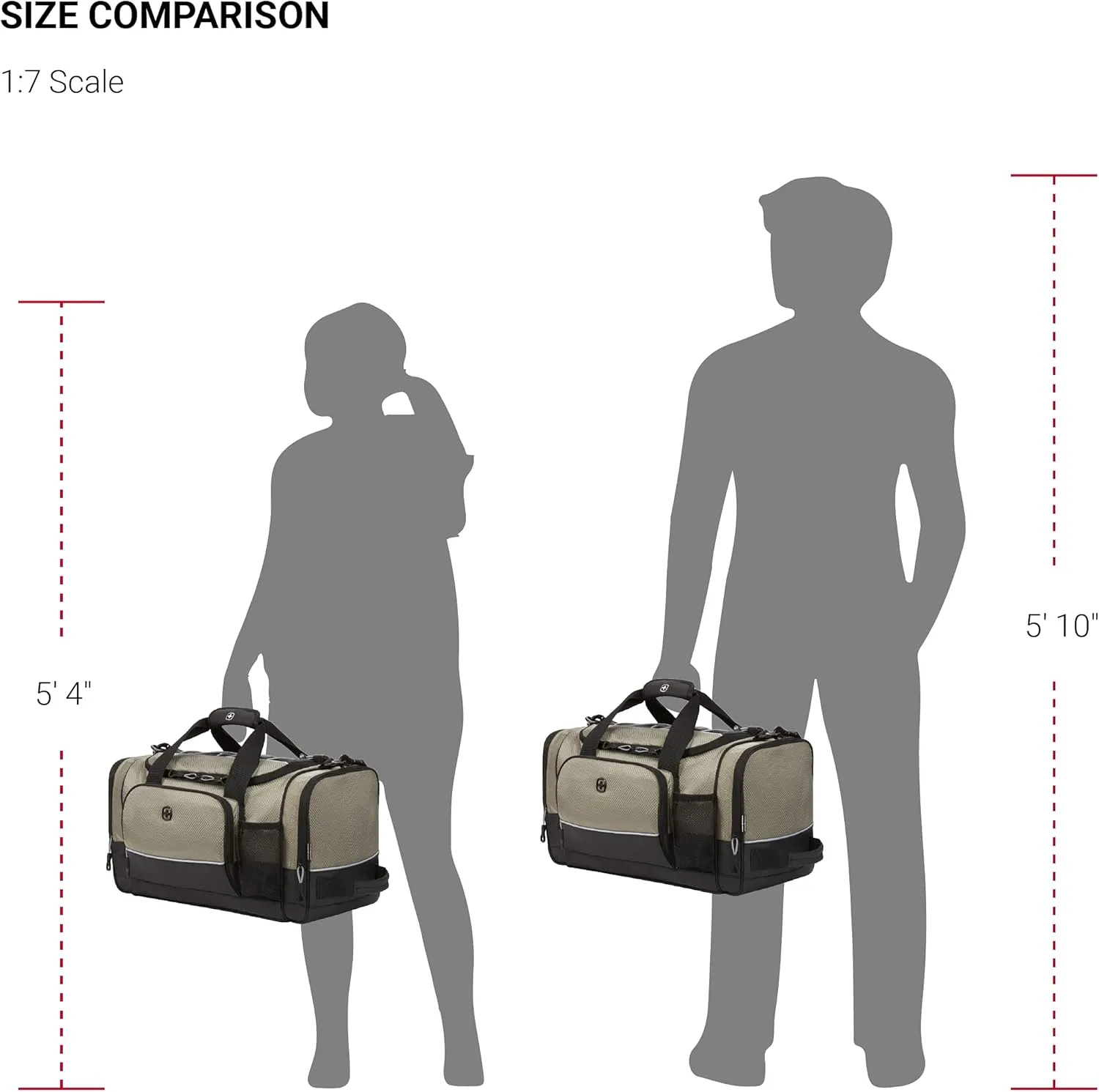 SwissGear Apex Duffle Bag for Travel and Gym with Bungee-Cord System