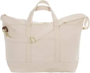 Tag&Crew Solid Boat Weekender Multipocket Carry-on Heavy Canvas Unisex Duffle Bag with Detachable Adjustable Shoulder Strap Designed for Overnight Travel, Business Trips, Short Vacations - Natural