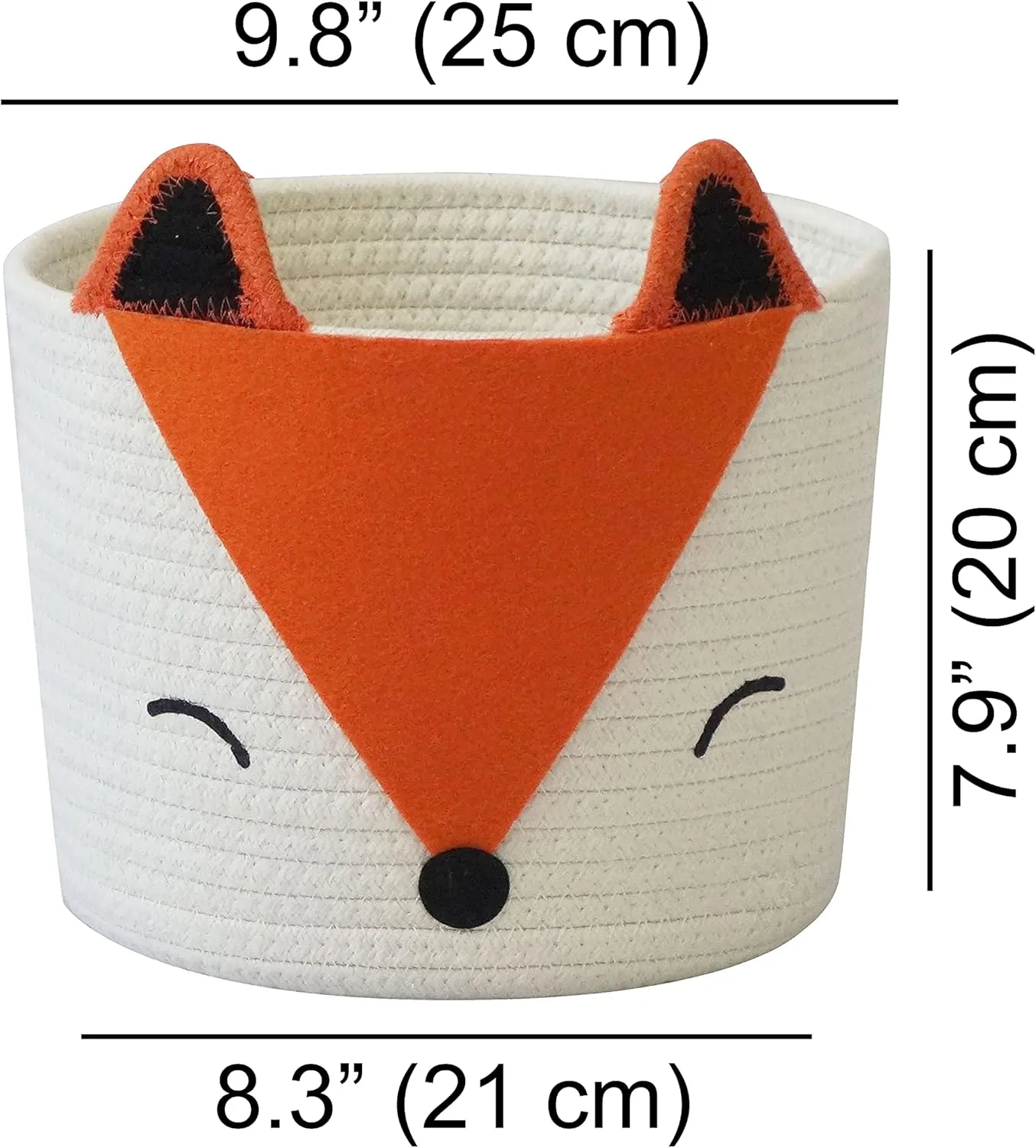 T&T Homewares Orange Fox Storage Basket - Small, Multipurpose for Baby Diapers, Laundry, Kids Room, Dog/Cat Toys - Ideal for Woodland Nursery Decor & Organizing