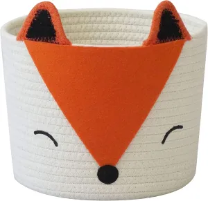 T&T Homewares Orange Fox Storage Basket - Small, Multipurpose for Baby Diapers, Laundry, Kids Room, Dog/Cat Toys - Ideal for Woodland Nursery Decor & Organizing