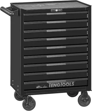 Teng Tools 26 Inch Wide 9 Drawer PRO35 Heavy Duty Black Roller Cabinet - TSW26B9