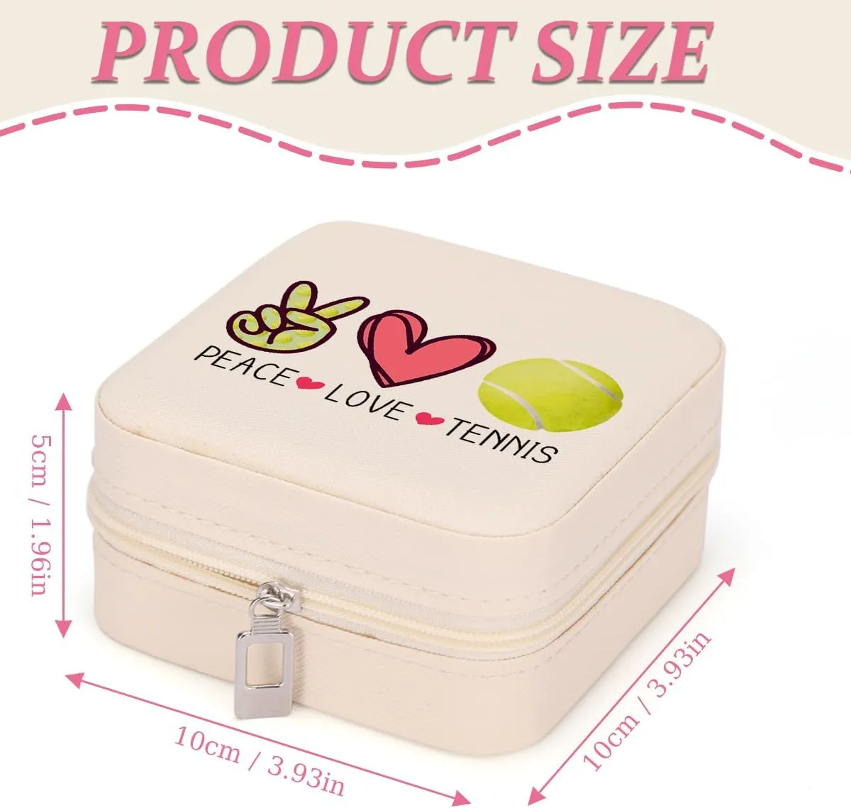 Tennis Gifts Tennis Jewelry Box Inspirational Gifts for Women Tennis Gifts for Girls, Gifts for Tennis Lovers Players Birthday Gift for Coach Best Friend Sister Daughter - Peace Love Tennis