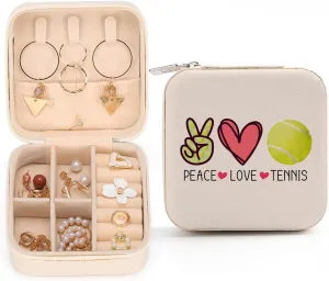Tennis Gifts Tennis Jewelry Box Inspirational Gifts for Women Tennis Gifts for Girls, Gifts for Tennis Lovers Players Birthday Gift for Coach Best Friend Sister Daughter - Peace Love Tennis