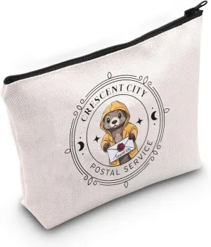 TGBJE Bookish Gift Crescent Postal Service Makeup Pouch Bag Booktok Merch Gift Mail Delivery Otter Cosmetic Bag (Postal Otter bag)