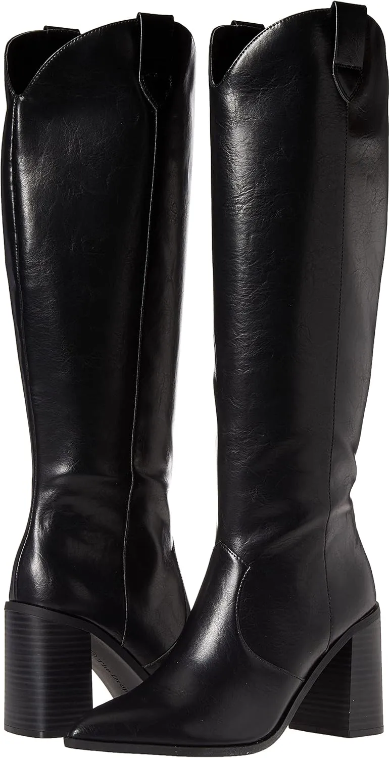 The Drop Women's Cassandra Knee-high Western Boot Overknee