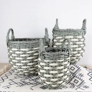 The Hand-Woven Multi-Use Resin Wicker Basket Trio