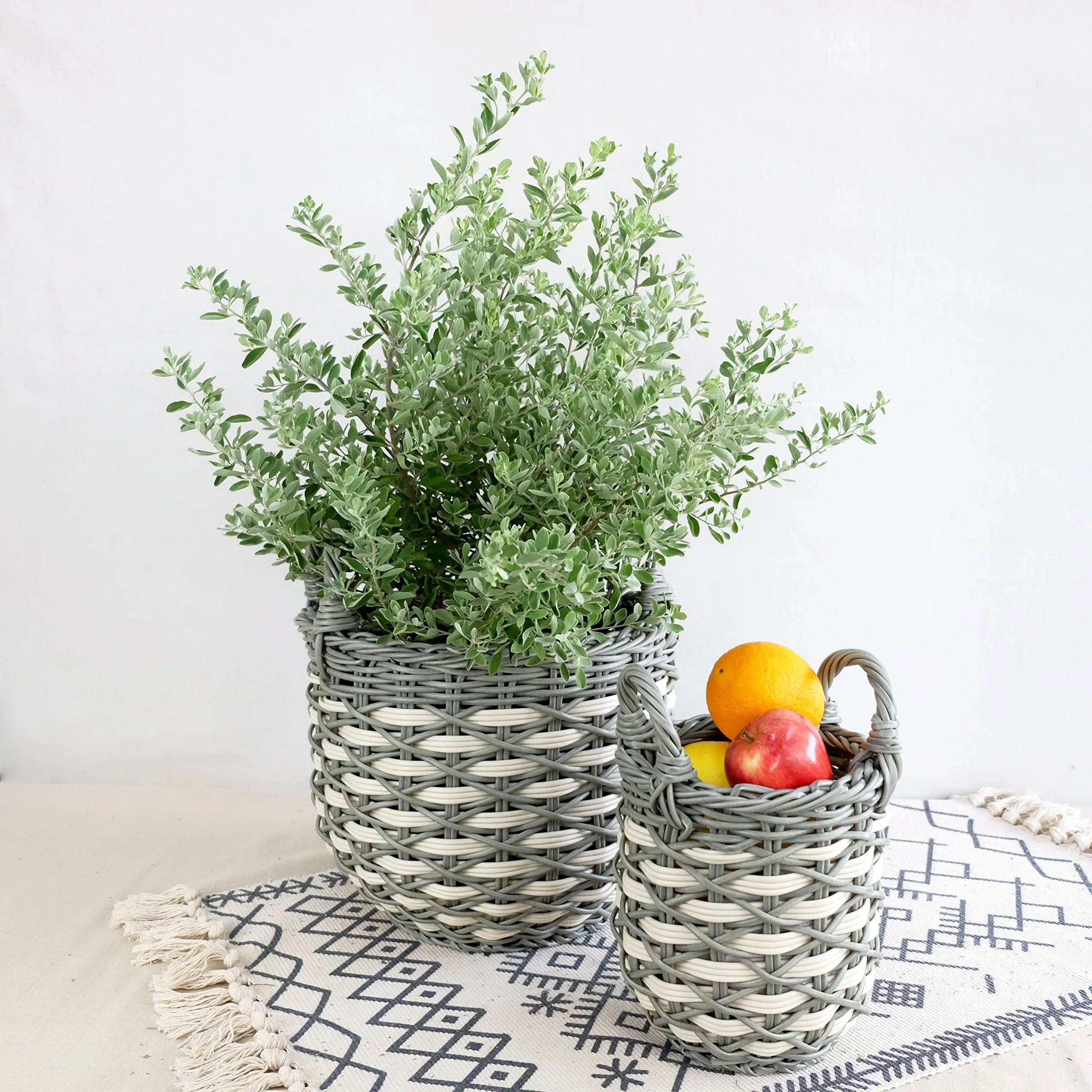 The Hand-Woven Multi-Use Resin Wicker Basket Trio
