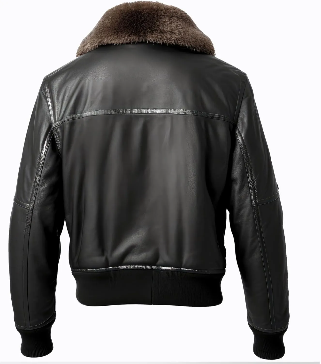 The Next Men B3 Bomber Lapel Leather Jacket Fur Coat Side Pockets Aviation Genuine Leather Jackets