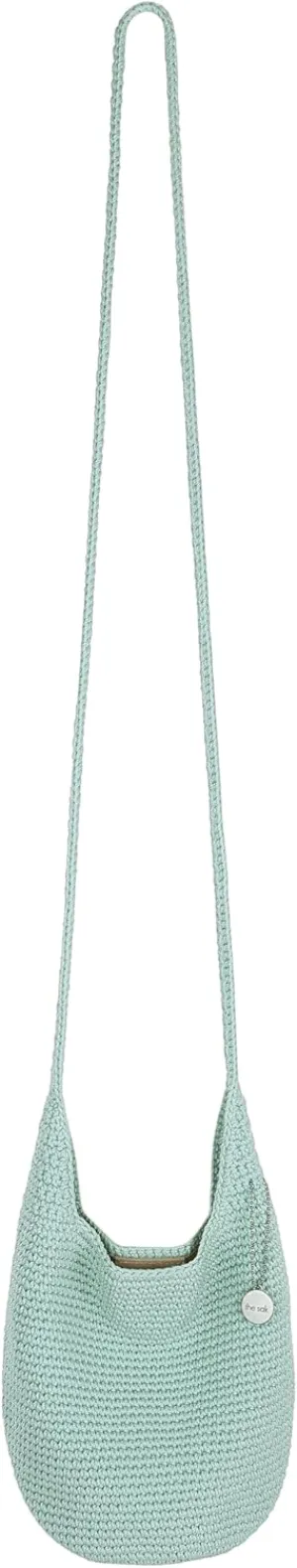 The Sak 121 Small Crossbody in Crochet, Single Crochet Strap, Aqua