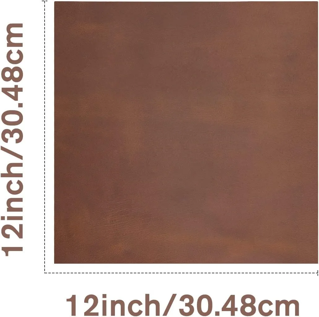 Thick Leather Sheets for Crafts Tooling Leather Square 1.8-2.1mm Full Grain Leather Pieces Genuine Cowhide Leather for Crafts Sewing Hobby Workshop Dark Brown, 12"x12"