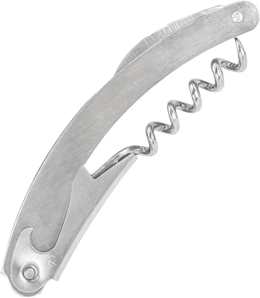 Thirsty Rhino Ketek, Professional Waiter's Corkscrew Wine Bottle Opener With Foil Cutter, Stainless Steel (Set of 6)