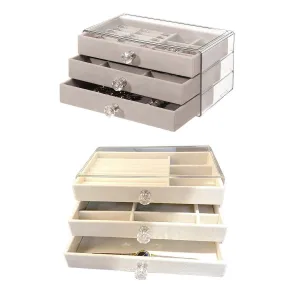 Three-layer Jewelry Box Dust-proof Drawer-type 1PCS