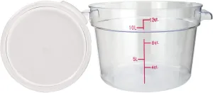 Tiger Chef 12 Quart Commercial Grade Clear Food Storage Round Polycarbonate Containers With Clear Lids