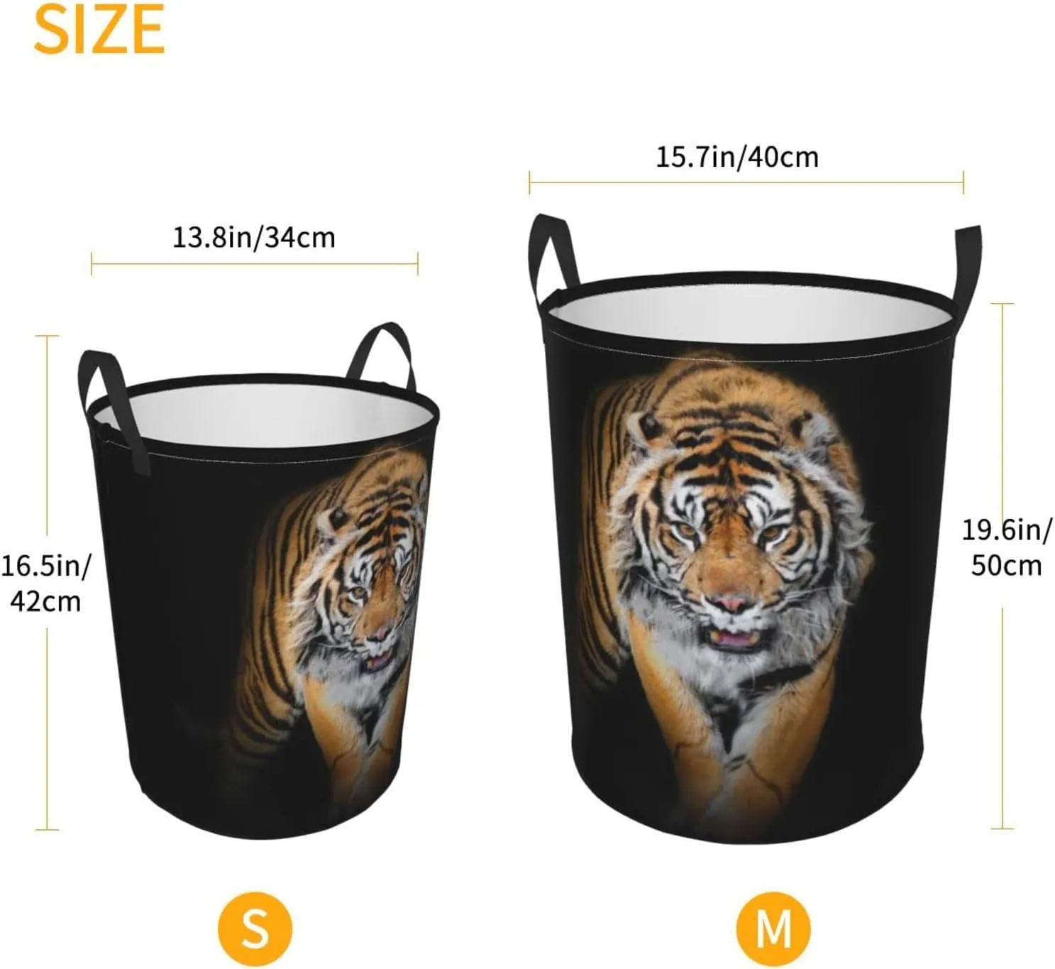 Tiger Laundry Hamper Cool Laundry Baskets Large Animal Hampers Toy Organizer Hamper Bag Dirty Clothes Storage Bin