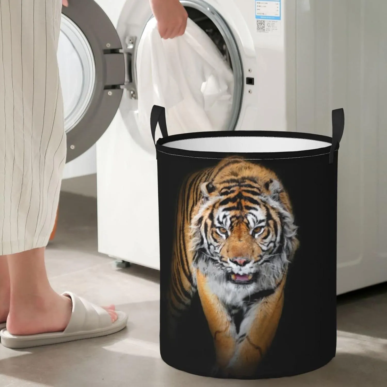 Tiger Laundry Hamper Cool Laundry Baskets Large Animal Hampers Toy Organizer Hamper Bag Dirty Clothes Storage Bin