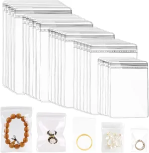 TINSKY 200 PCS PVC Transparent Bag Storing Jewelry Small Self-Sealing Plastic Zip Clear Bags Zipper Lock Bags Sealable Jewelry Storage Bags for Holding Earring Ring Necklace Jewelry