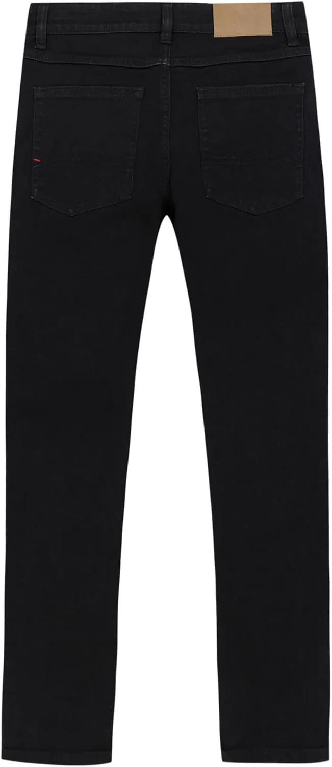 Tommy Hilfiger Boys' 5-Pocket Stretch Slim Straight Leg Denim Jean, Zipper Fly & Button Closure