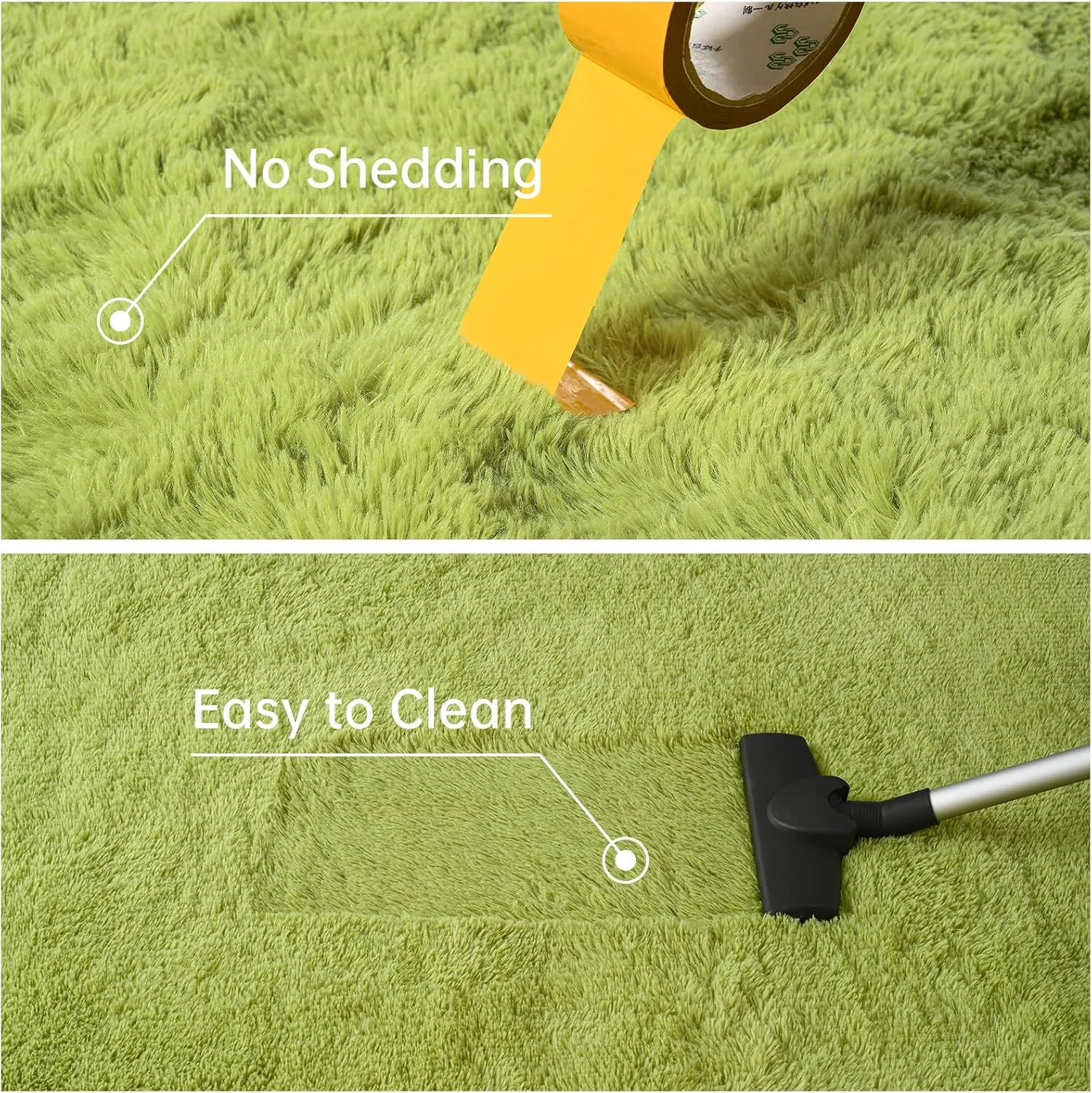 Toneed Fluffy Runner Rug for Bedroom Living Room, 2 x 6 Feet Green Shaggy Rug Super Soft Modern Indoor Area Rug Fuzzy Plush Carpet for Dorm Nursery Kids Room Home Decorative