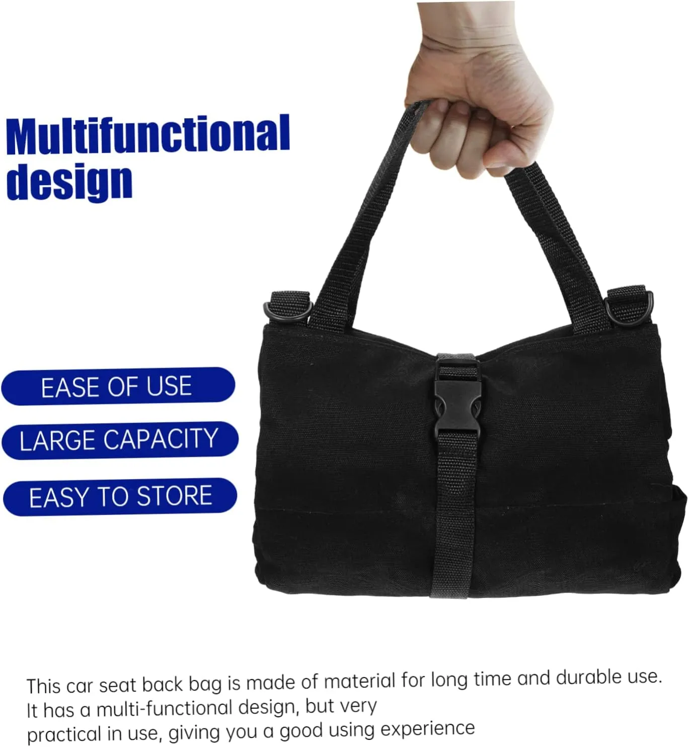 Toolkit Seat Organizer for Backseat Travel Storage Bag House Key Case Trash Handbag Organizer Inserts Mechanics Tool Kit Tray Desk Organizer Pouch Umbrellas Hanging Canvas