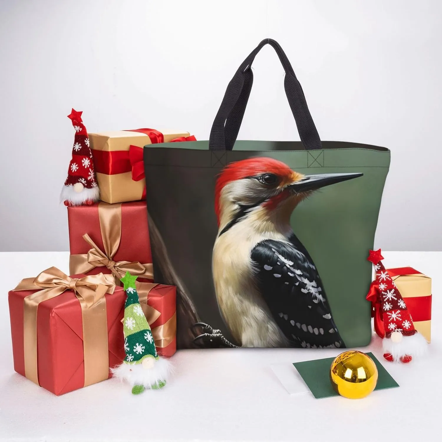 Tote Bag for Women Fire and water phoenix Shoulder Bag with Zipper Handbag Large Capacity Reusable Grocery Bag