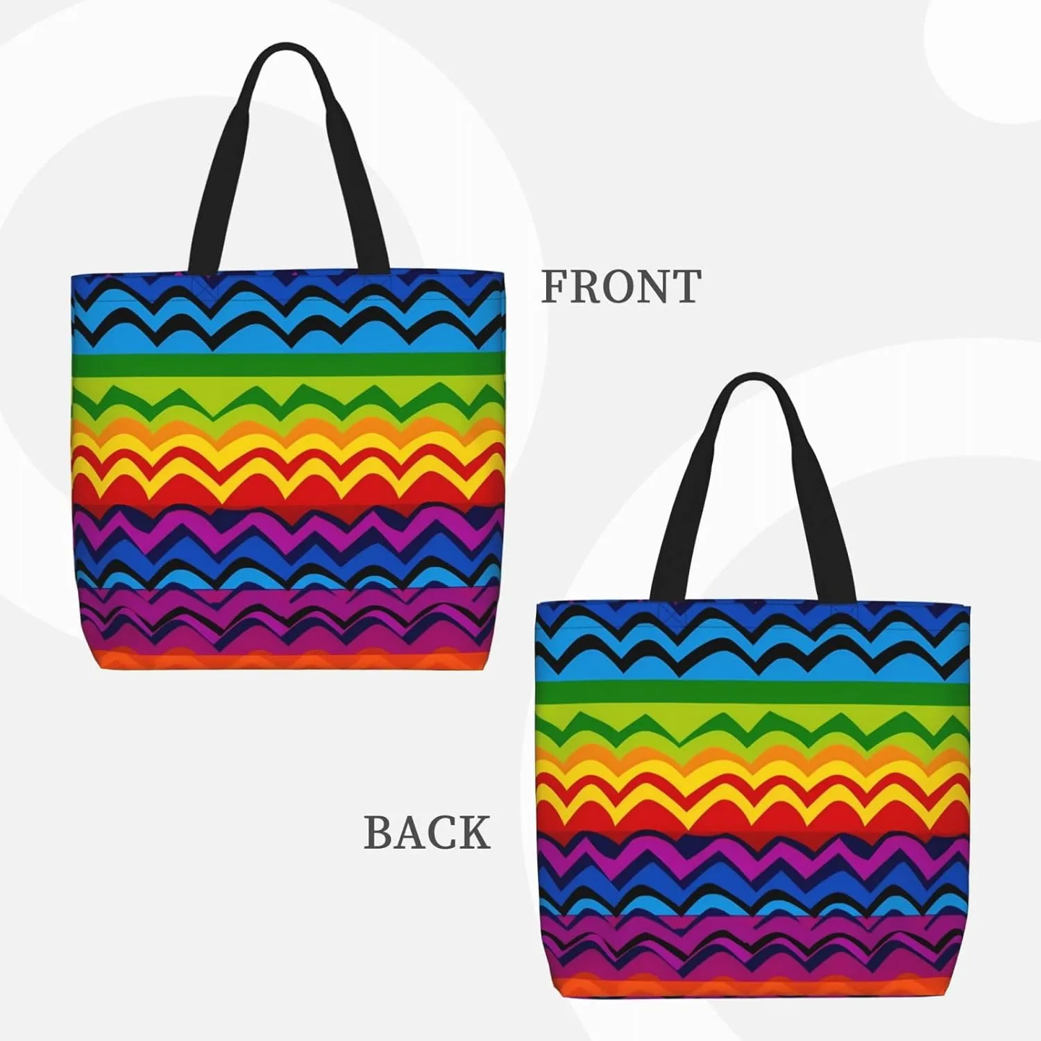 Tote Bag for Women Hawaiian Surfer on Wavy Shoulder Bag with Zipper Handbag Large Capacity Reusable Grocery Bag