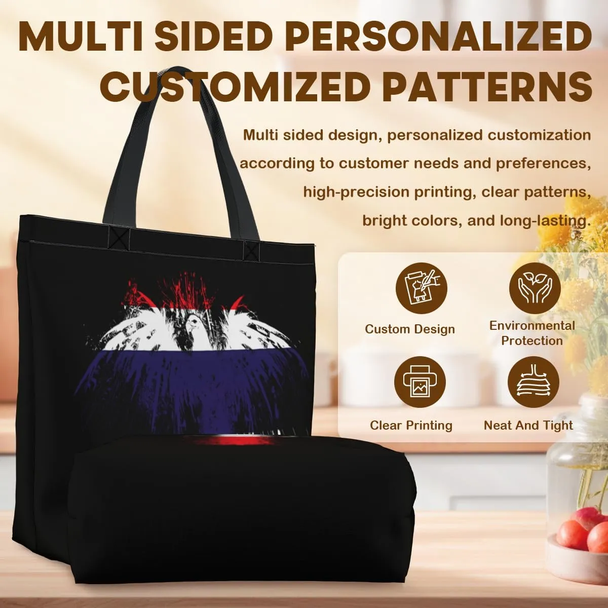 Tote Bag for Women Men Large Reusable Beach Shoulder Bags With Zipper for Gym Shopping Travel Gifts Yoga