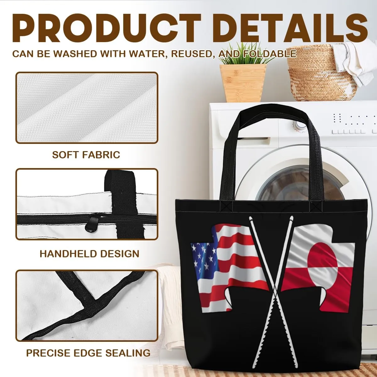 Tote Bag for Women Men Large Reusable Beach Shoulder Bags With Zipper for Gym Shopping Travel Gifts Yoga