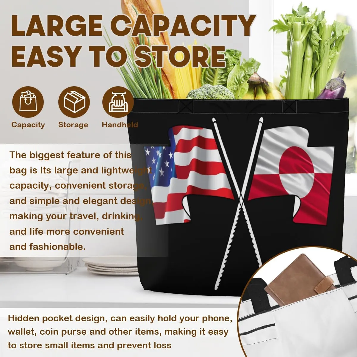 Tote Bag for Women Men Large Reusable Beach Shoulder Bags With Zipper for Gym Shopping Travel Gifts Yoga