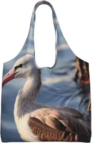 Tote Bag for Women Reusable Grocery Bag Canvas Shopping Bag Bird resting on branch Handbag Foldable Shoulder Bag