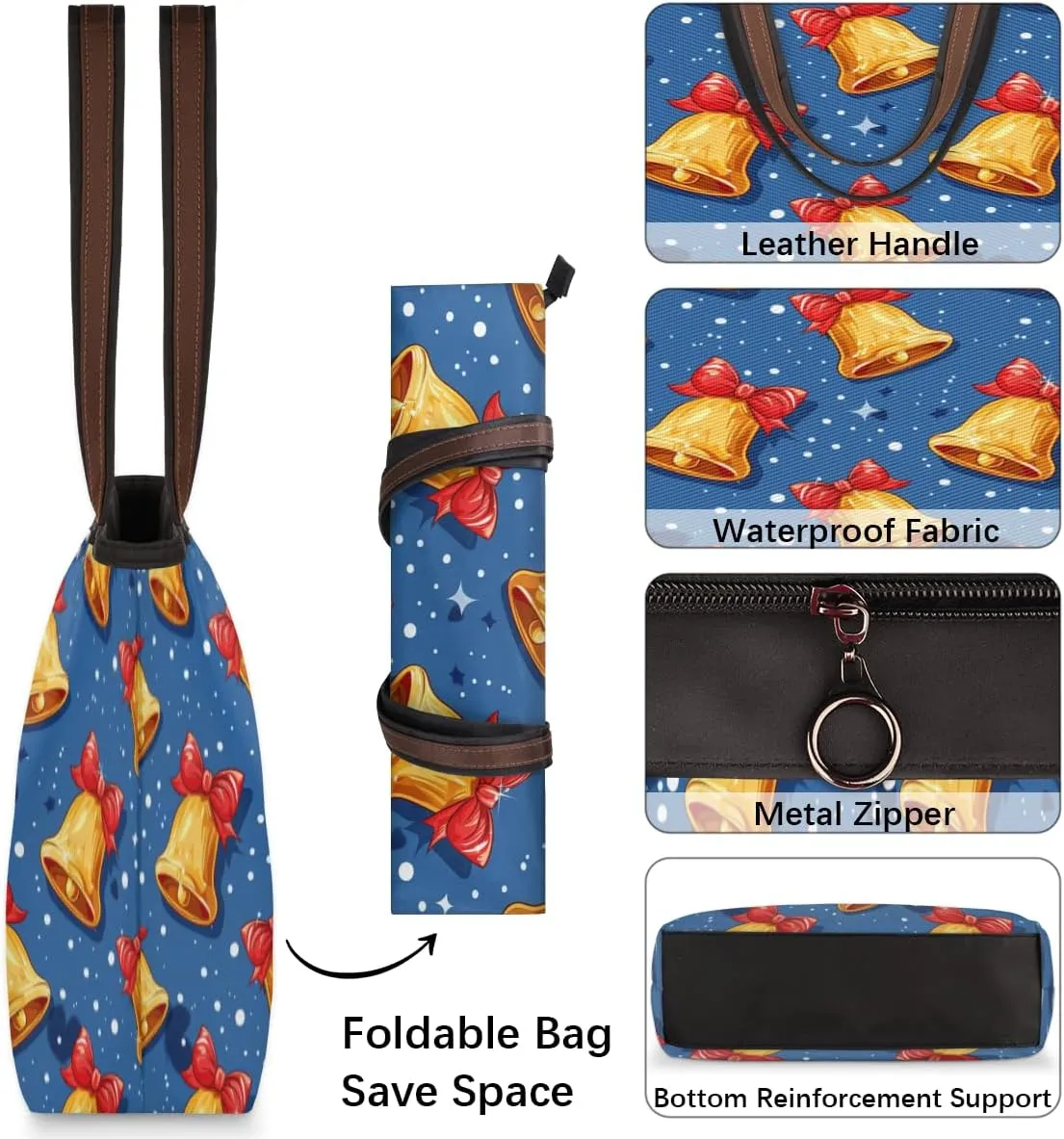 Tote Bag for Women with Zipper Large Capacity Top Handle Casual Shoulder Bag Handbag Reusable Shopping