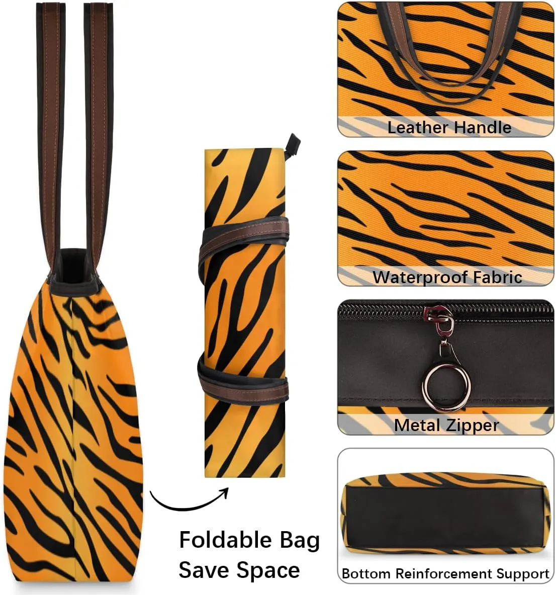 Tote Bag for Women with Zipper Large Capacity Top Handle Casual Shoulder Bag Handbag Reusable Shopping