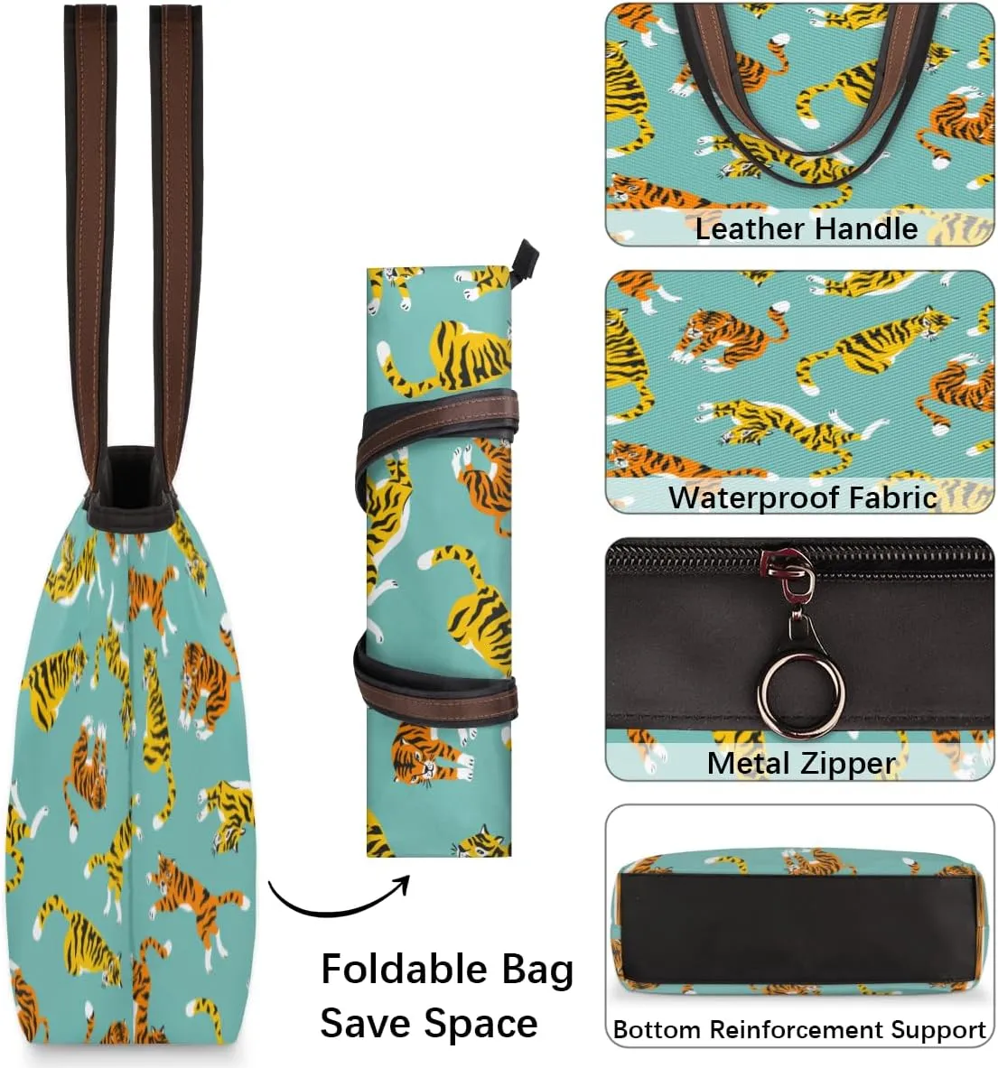 Tote Bag for Women with Zipper Large Capacity Top Handle Casual Shoulder Bag Handbag Reusable Shopping