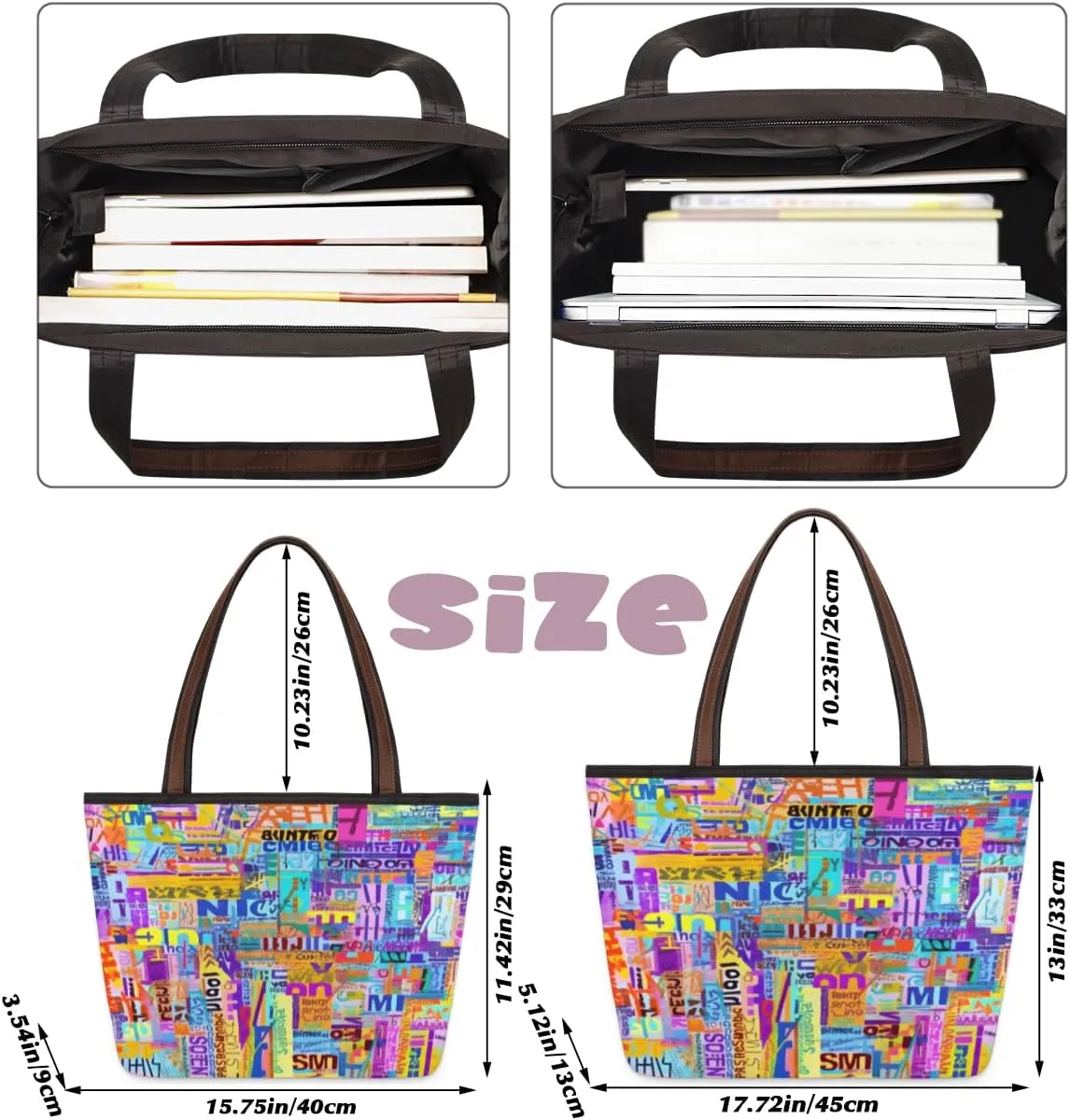 Tote Bag for Women with Zipper Large Capacity Top Handle Casual Shoulder Bag Handbag Reusable Shopping