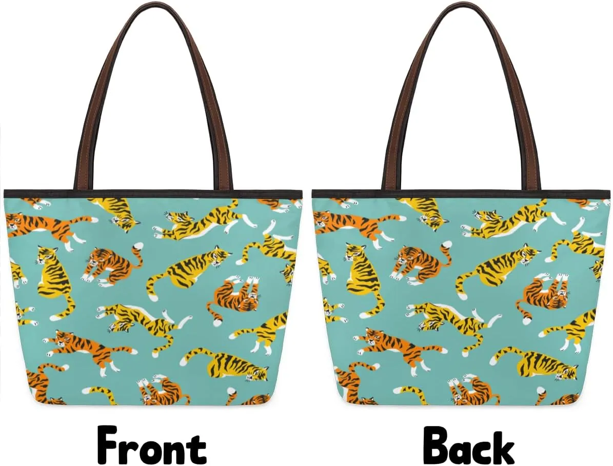Tote Bag for Women with Zipper Large Capacity Top Handle Casual Shoulder Bag Handbag Reusable Shopping