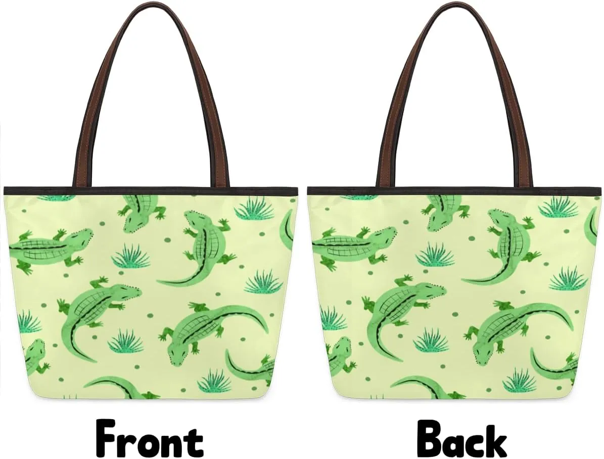 Tote Bag for Women with Zipper Large Capacity Top Handle Casual Shoulder Bag Handbag Reusable Shopping