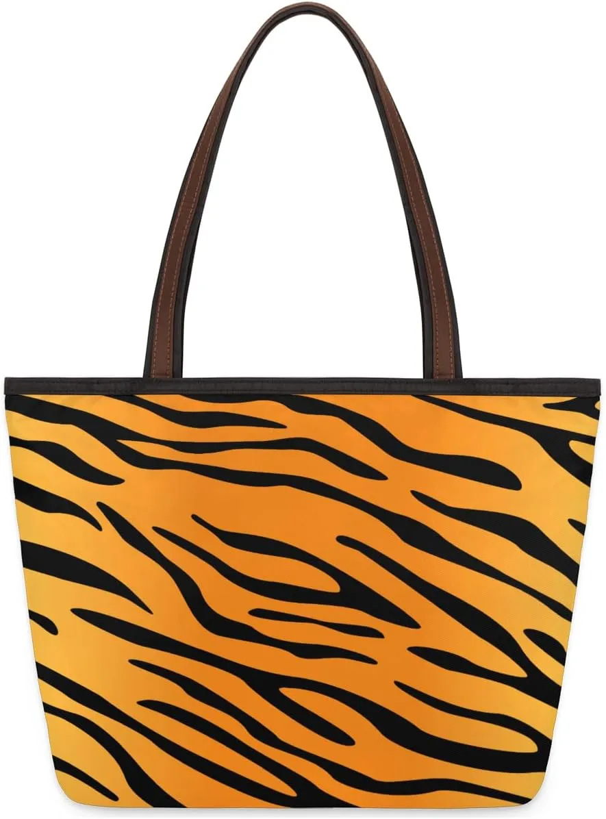 Tote Bag for Women with Zipper Large Capacity Top Handle Casual Shoulder Bag Handbag Reusable Shopping
