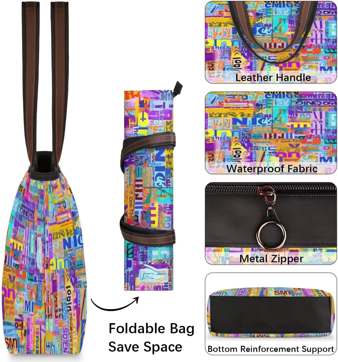 Tote Bag for Women with Zipper Large Capacity Top Handle Casual Shoulder Bag Handbag Reusable Shopping